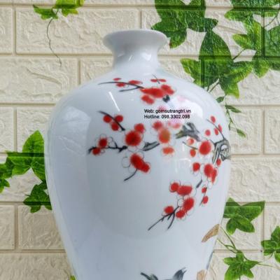 Mai Bình Tích Lộc họa tiết Chim Hoa